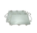 Duo Plateaux Floria – Miroir Transparent – Finition Argentée