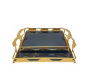 Duo Plateaux Prestige – Miroir Noir – Finition Dorée