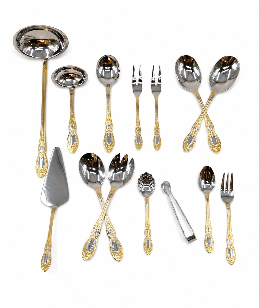 Ménagère Royale – 72 pièces (Finition Dorée)