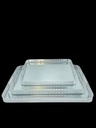 Trio de plateaux miroir élégance argentée