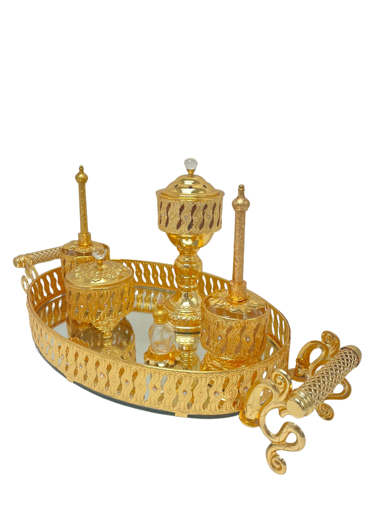 Ensemble encensoir Maroc Royal 7 pièces – Plateau ovale