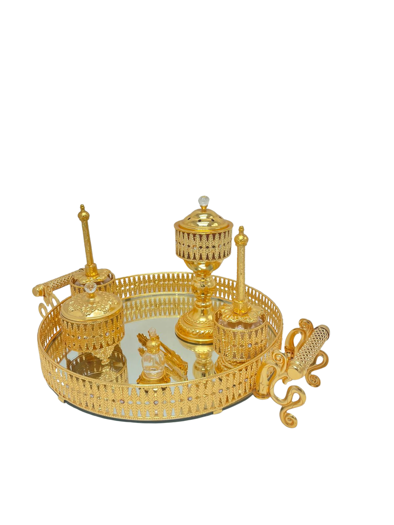 Ensemble encensoir Maroc Royal 7 pièces – Plateau rond