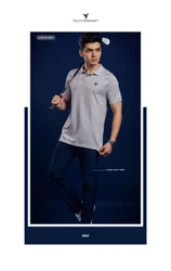 [OR41/8-5-L] TECHNOSPORT MENS BASIC MELANGE POLO (L)