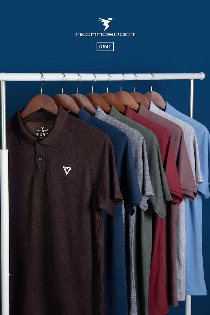 [OR41/8-7-XL] TECHNOSPORT MENS BASIC MELANGE POLO