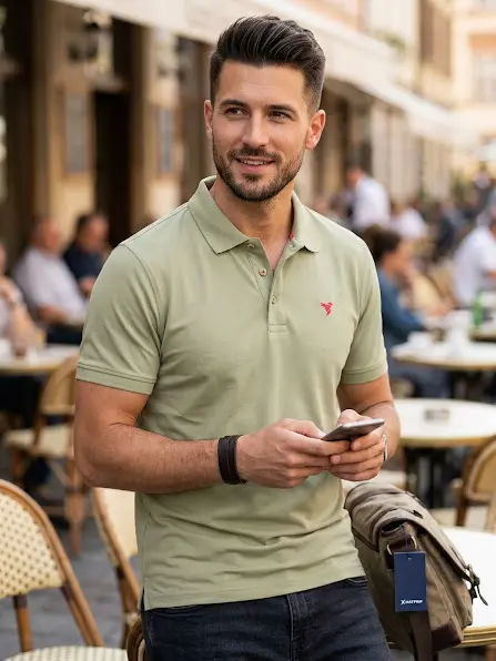 [OR21/9-3-L] TECHNOSPORT MENS BASIC POLO MELANGE (L)