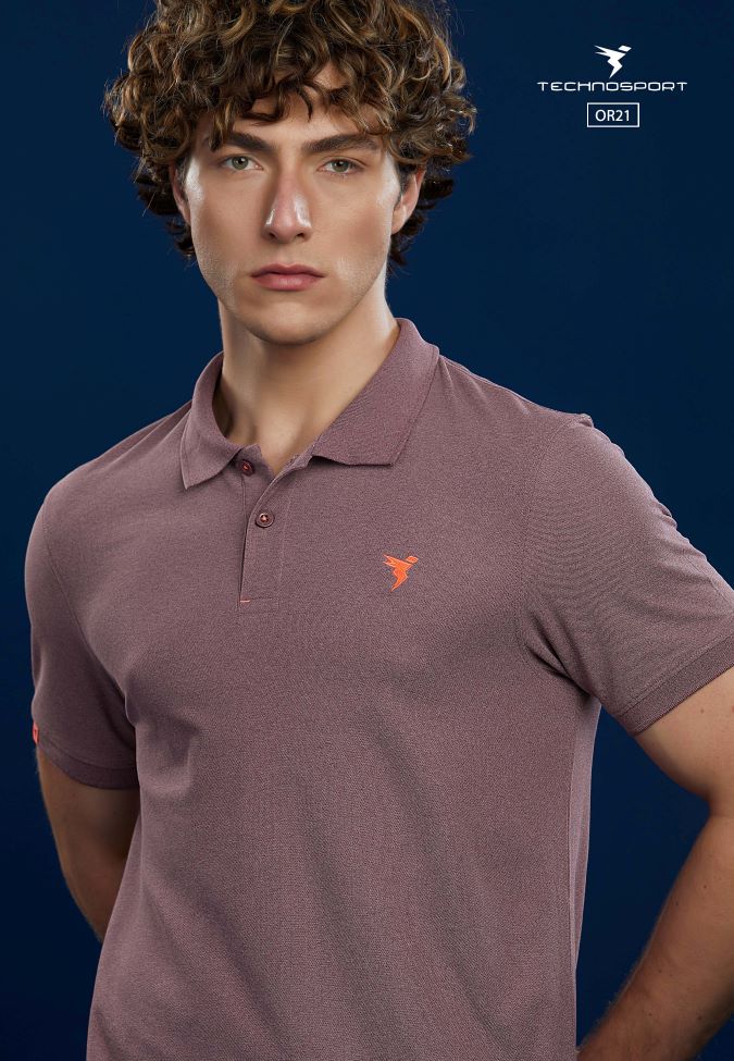 [OR21/9-5-M] TECHNOSPORT MENS BASIC POLO MELANGE (M)