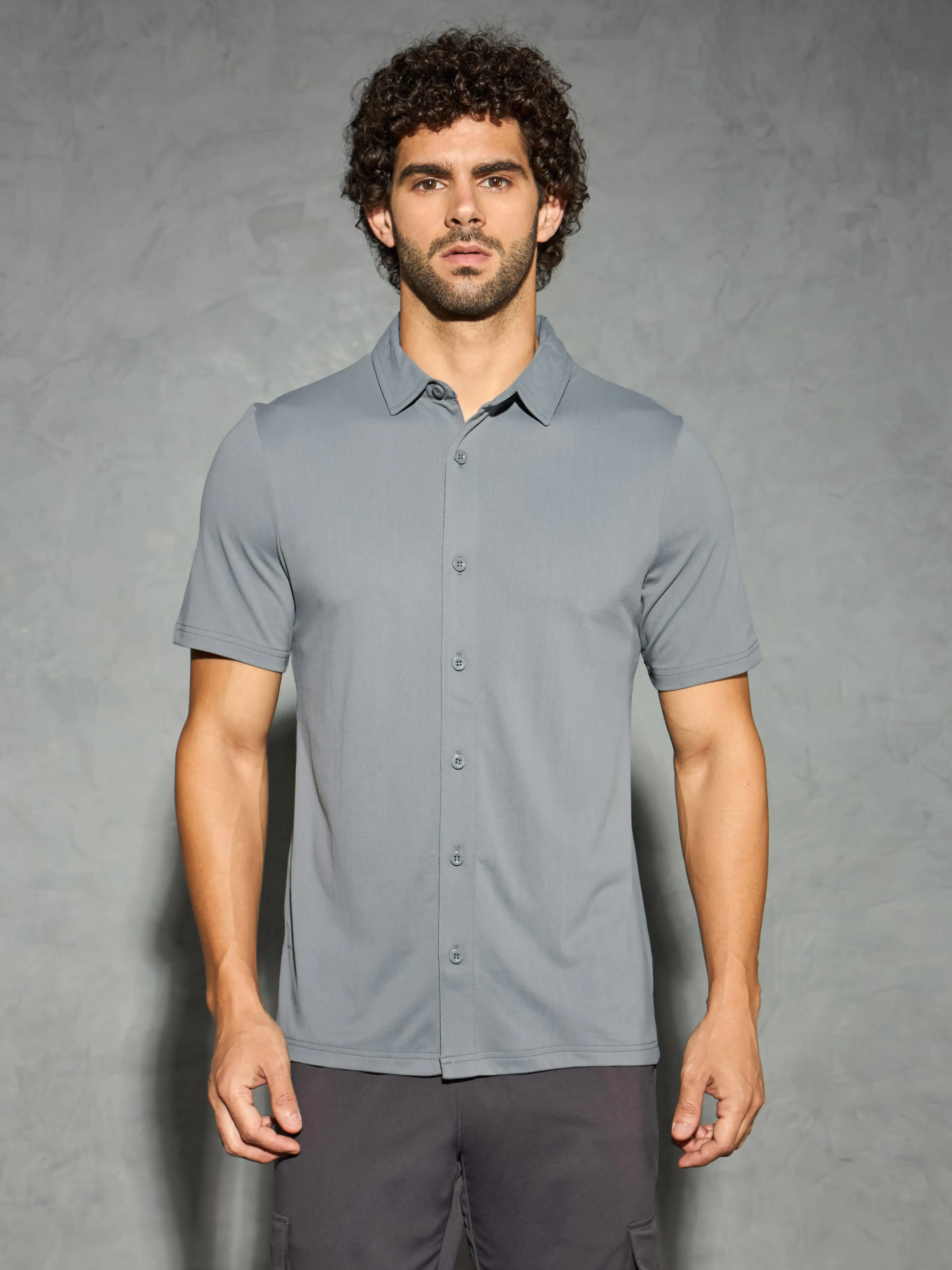 [P752/2-1-M] TECHNOSPORT MENS BASIC SHIRT H/S (M)