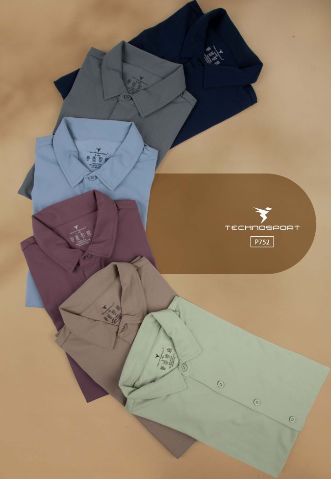 [P752/2-6-M] TECHNOSPORT MENS BASIC SHIRT H/S (M)