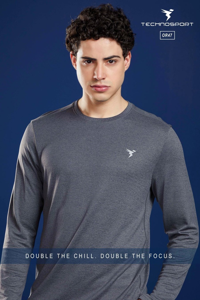 [OR47/20-2-M] TECHNOSPORT MENS BASIC MELANGE CREWNECK (M)