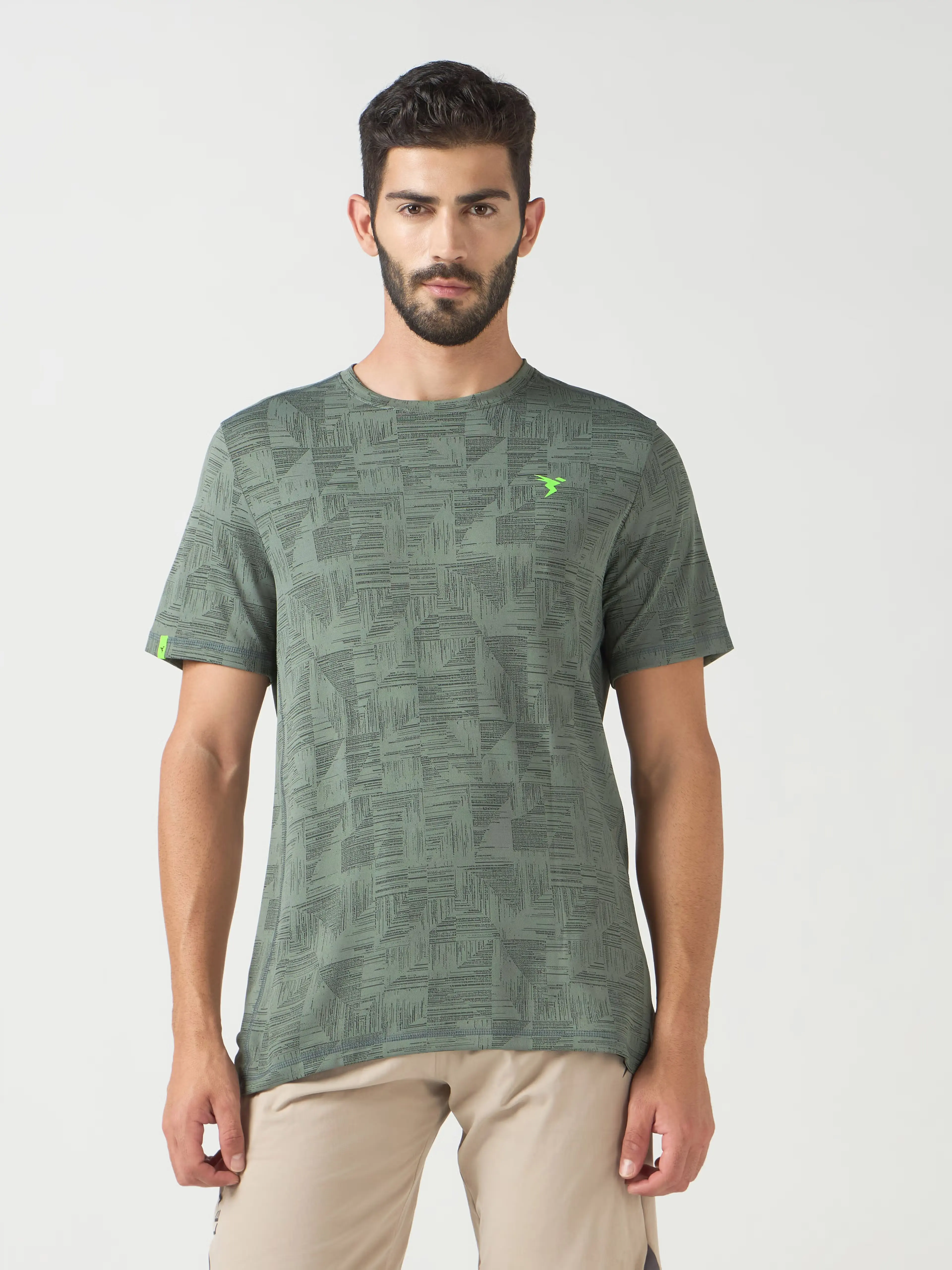 [OR60/23-7-M] TECHNOSPORT MENS JACQUARD CREW NECK (M)
