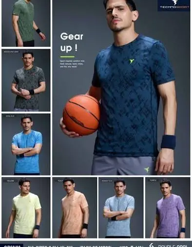 [OR60/23-8-L] TECHNOSPORT MENS JACQUARD CREW NECK (L)