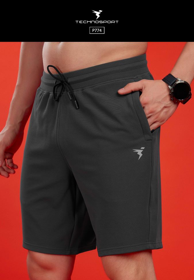 [P774-4-L] TECHNOSPORT MENS BASIC SHORTS (L)
