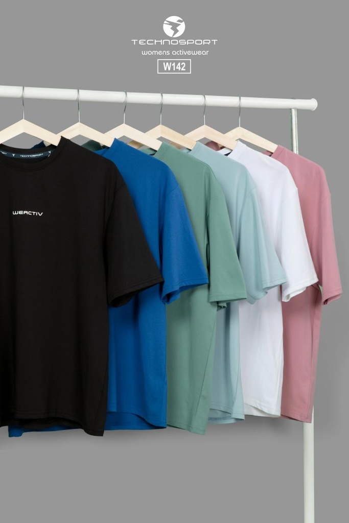 [W142-1-1] TECHNOSPORT WOMENS BASIC OVERSIZED H/S (L)