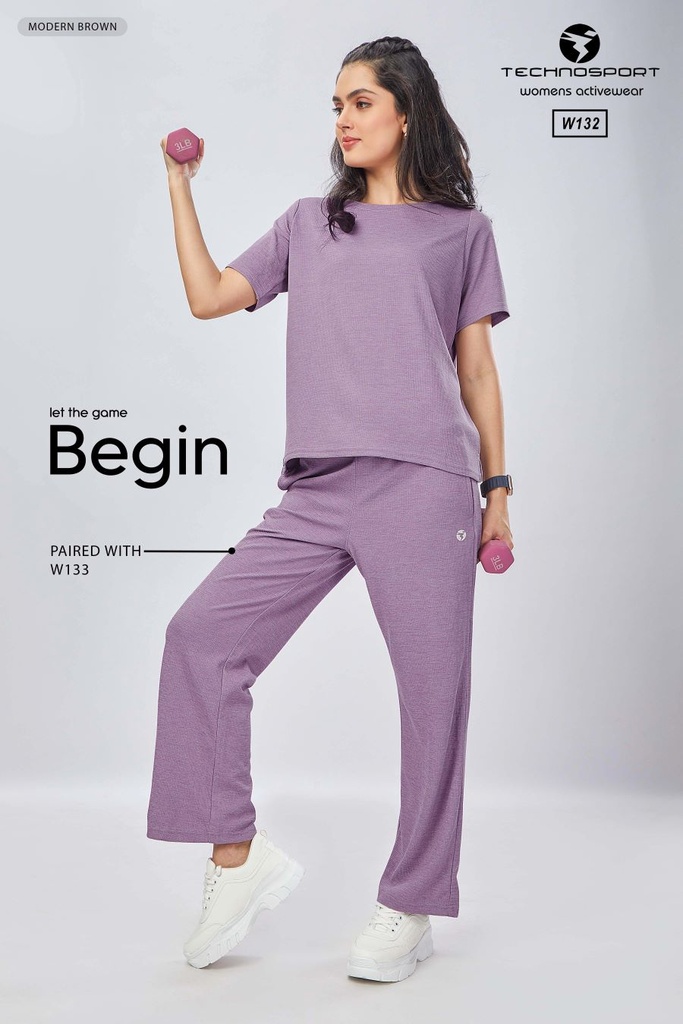 [W132-5-L] TECHNOSPORT WOMENS BASIC OVERSIZED H/S (L)