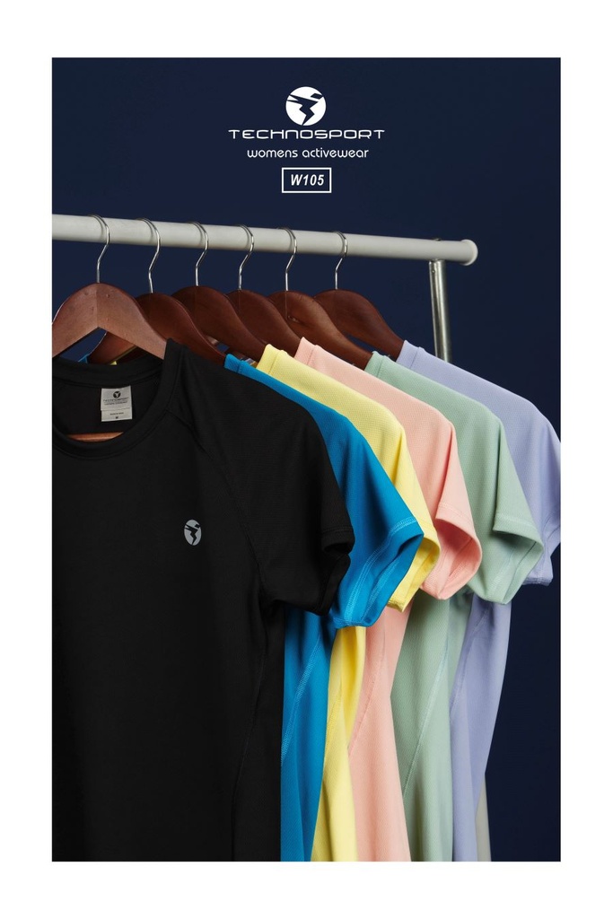 [W105/5-1-1] TECHNOSPORT WOMENS BASIC CREWNECK H/S (M)