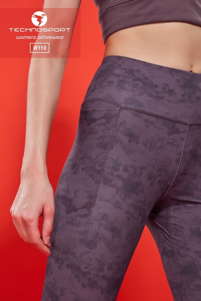 [W110/4-6-L] TECHNOSPORT WOMENS DIGITAL PRINT TIGHTS (L)