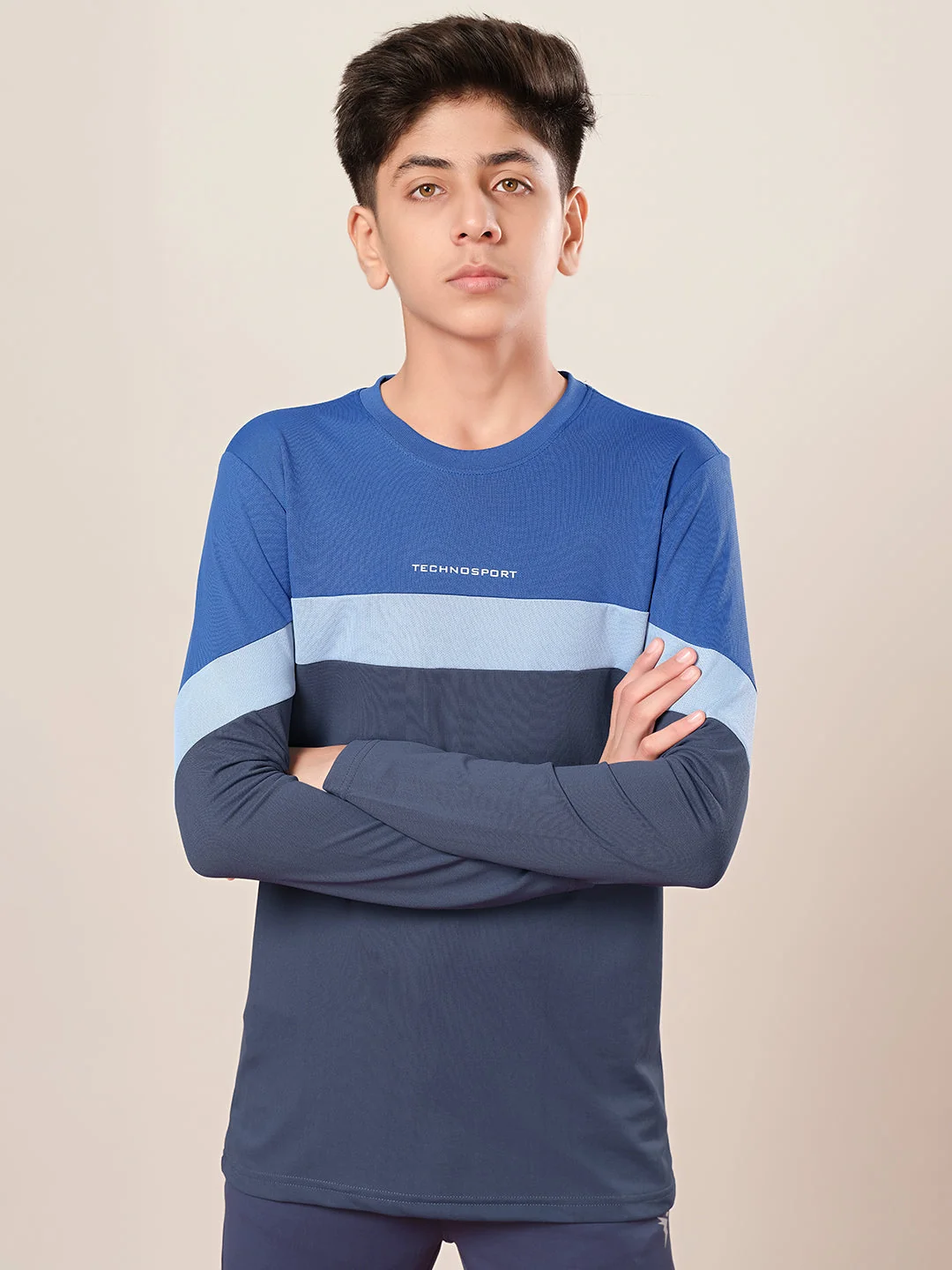 [B171-3-1] TECHNOSPORT BOYS COLORBLOCK CREWNECK (8Y)