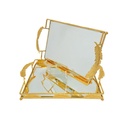 Duo Plateaux Prestige – Miroir Transparent – Dorée