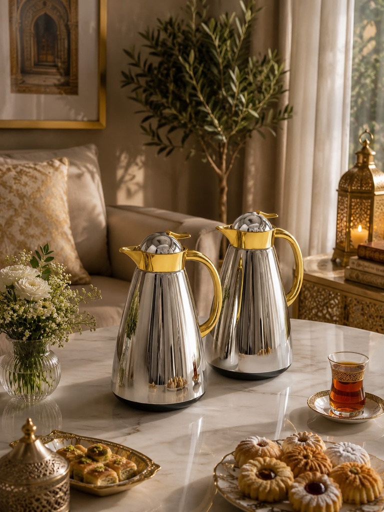 Duo Thermos Eloria – 2 pièces (Argenté & Doré)