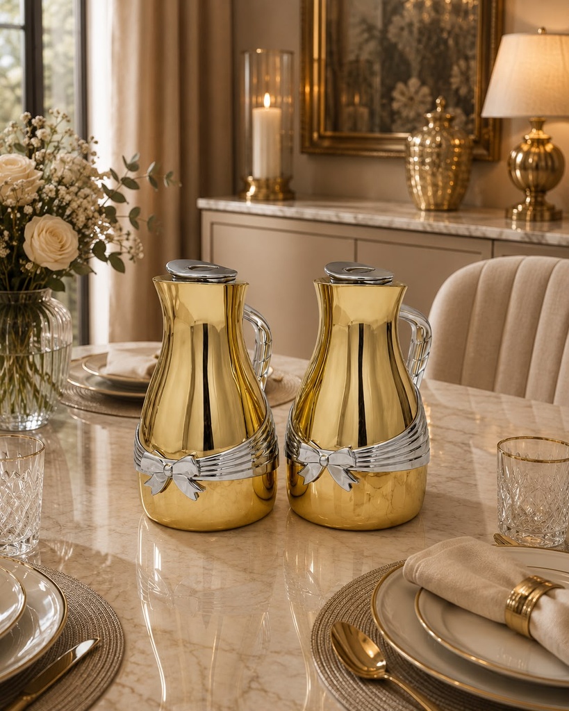 Duo Thermos Luxe – 2 pièces (Doré & Argenté)