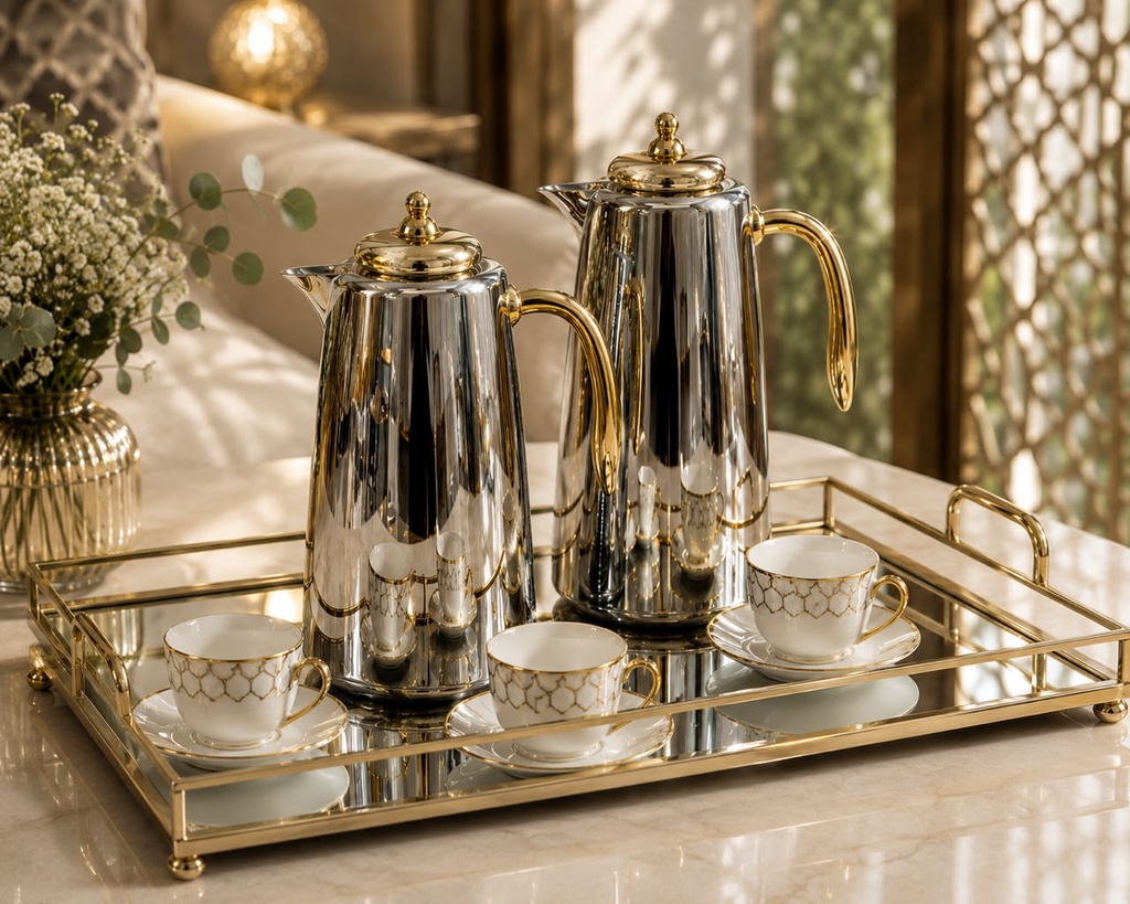 Duo Thermos Rosalya – 2 pièces (Argenté & Doré)