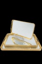 Trio de plateaux miroir élégance dorée