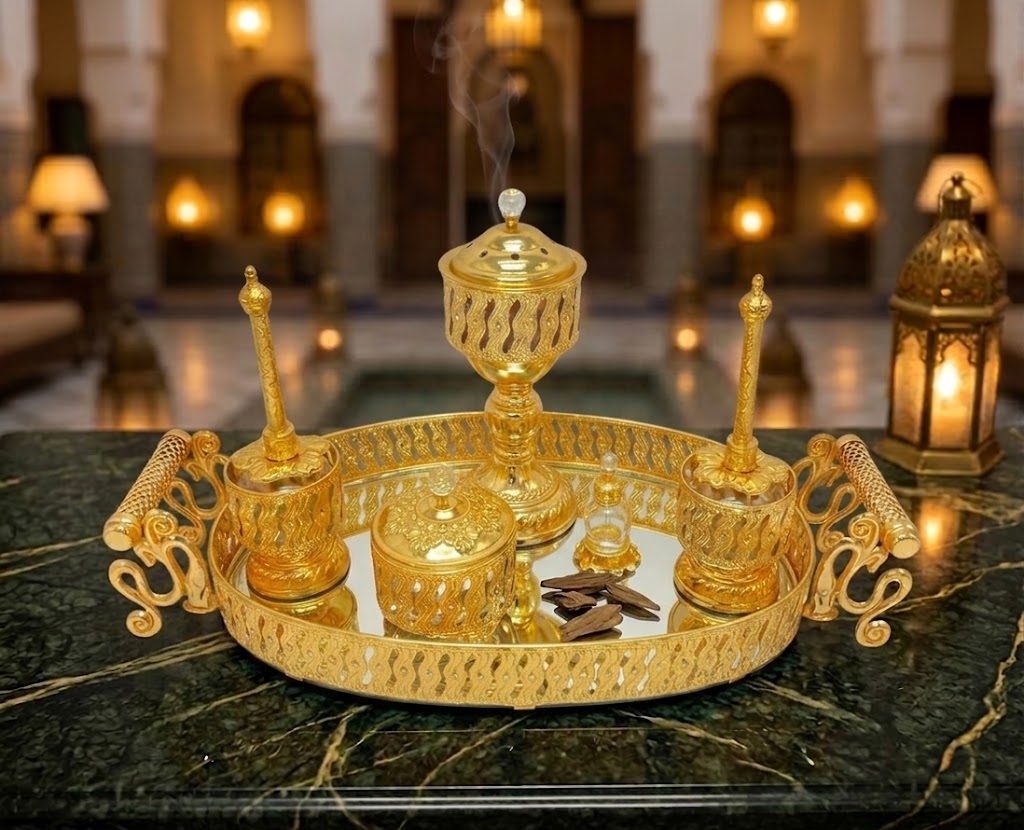 Ensemble encensoir Maroc Royal 7 pièces – Plateau ovale