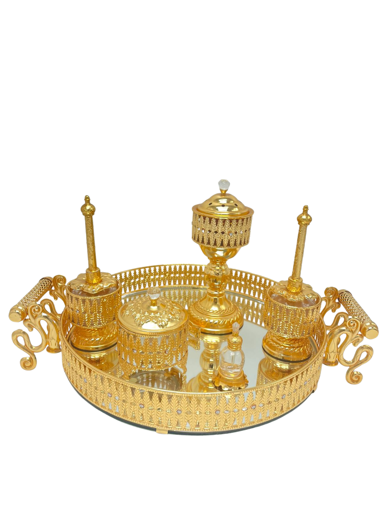 Ensemble encensoir Maroc Royal 7 pièces – Plateau rond