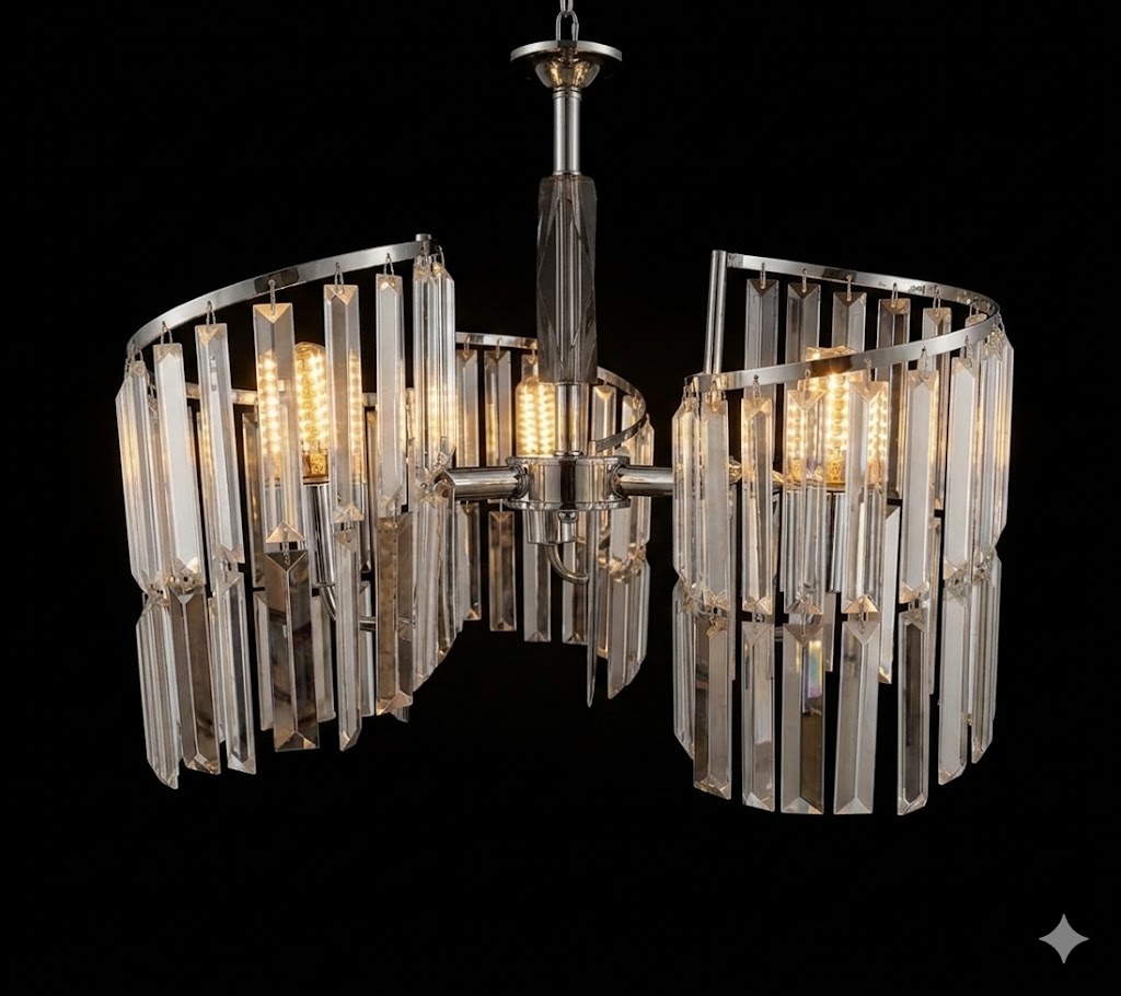 Lustre Cristal Arcadia – 3 Lumières – Argenté