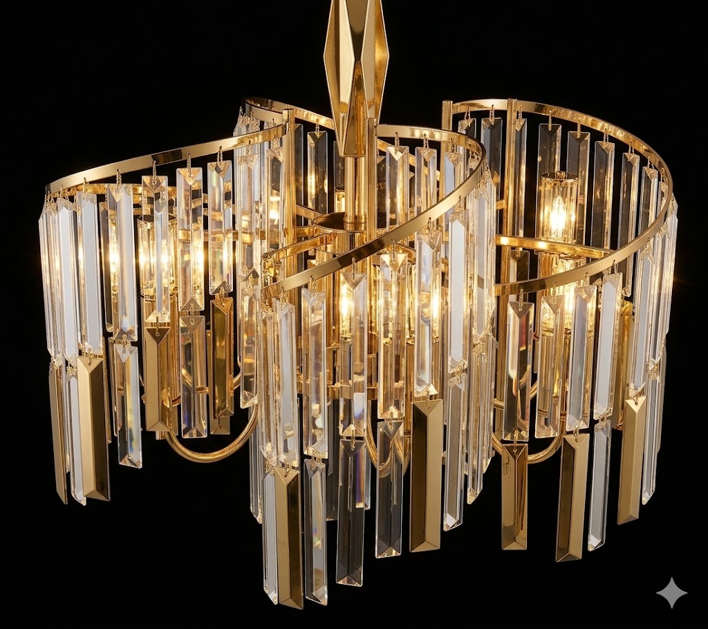 Lustre Cristal Arcadia – 5 Lumières – Doré