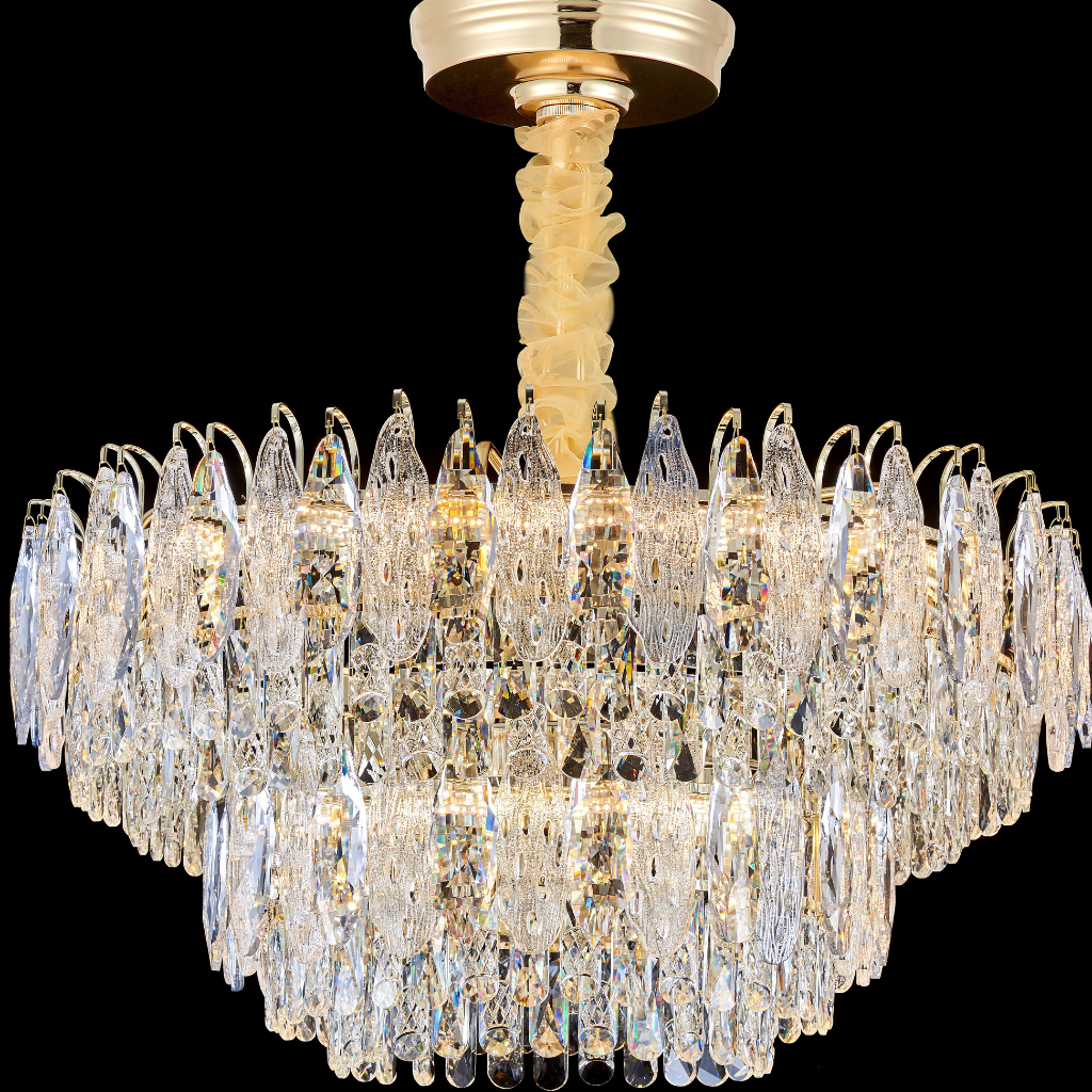 Lustre Éclat Royal – 80 cm (Double étage)