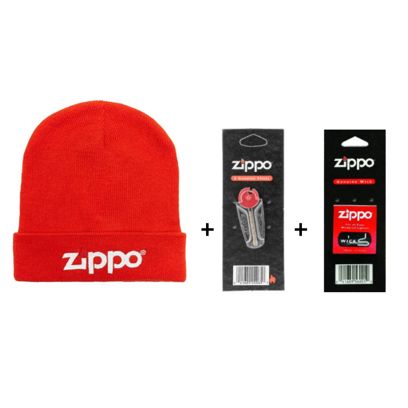 [ZB-Orange - 2406 - 2425] Pack Zippo Bonnet Rouge + Pierres et Mêche